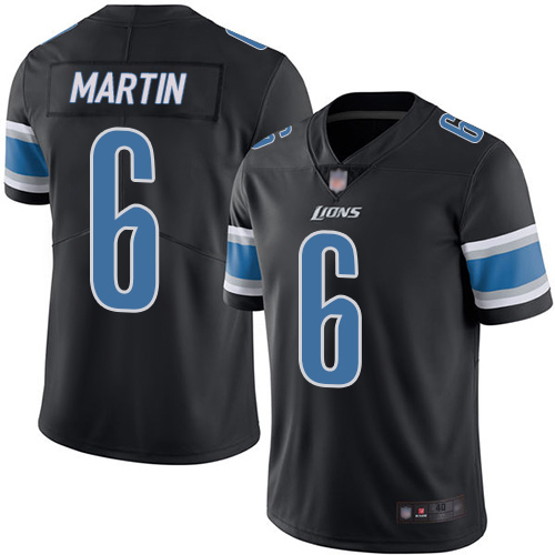 Detroit Lions Limited Black Men Sam Martin Jersey NFL Football 6 Rush Vapor Untouchable